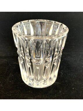 Waterford Crystal Votive Hurricane Candle Holder Signed Clear Cut Glass  4" Tall